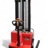 Triton straddle stacker rear side view red