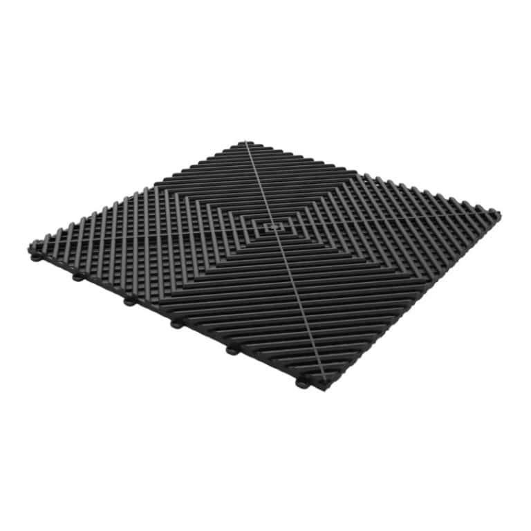 Black Vented Interlocking Garage Tile